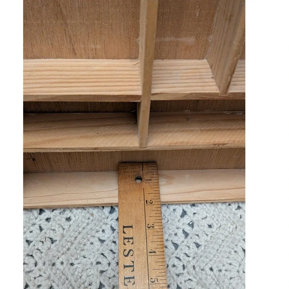 Accents Natural Collection Wood Shadowbox Multi Compartment Display Tray 13x11.5